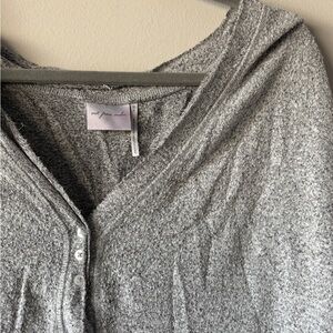 Gray Button-Up Out From Under Top